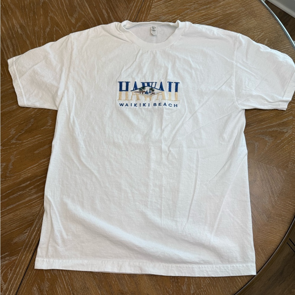 Alstyle White Hawaii Waikiki Beach Tee